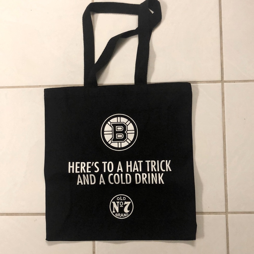 Jack Daniels Old No7 Bruins Canvas Tote “Here’s to a Hat Trick and a Cold Drink”